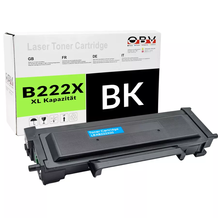 Neu im Sortiment: Kompatibler Toner für Lexmark B222X00 – Schwarz – 6000 Seiten | OBV