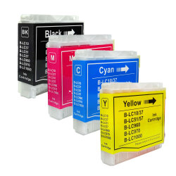 MULTIPACK 4 x kompatible Tintenpatronen für Brother LC 1000 / LC 970 schwarz, cyan, magenta, gelb