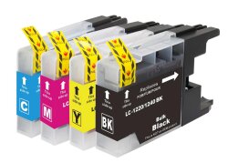 Multipack 4 x Kompatible Tintenpatrone Brother LC-1240  schwarz, cyan, magenta, gelb