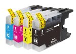 Kompatibel 4x Druckerpatrone für Brother LC-1280XL schwarz cyan magenta gelb