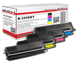 Kompatibel 4x OBV Toner f&uuml;r Brother TN325 TN-325 schwarz 4.000 Seiten farbig je 3.500 Seiten