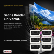 6er Sparset Farbbänder kompatibel für OKI 9002303 9002309 – ML320 ML321 ML3320 ML3390 ML391 Schwarz, Nylonband 1,6 m