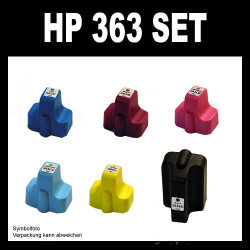 6x Kompatible Tintenpatronen für HP Nr. 363 schwarz, cyan, magenta, gelb, photocyan, photomagenta