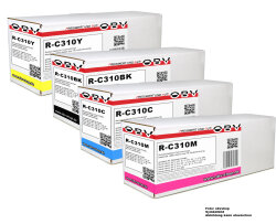4 x Kompatibler rebuilt Toner für Ricoh Aficio SP C310, schwarz, cyan, magenta, gelb