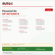 Toner kompatibel für HP 507A – Color LaserJet Managed M575cm Color LaserJet Managed MFP M575dnm Magenta