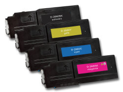 4 x kompatibler Toner für Dell C2660dn / C2660dnf  schwarz cyan magenta gelb