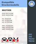 Kompatibel 4x OBV Toner ersetzt Brother 242 / 246 für DCP-9017CDW DCP-9022CDW HL-3142CW HL-3152CD MFC-9142CDN MFC-9332CDW MFC-9342CDW - schwarz, cyan, magenta, gelb