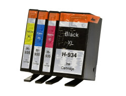 Sparset 4x kompatible Tintenpatrone ersetzt HP Nr. 934XL / 935XL / X4E14AE schwarz, cyan, magenta, gelb