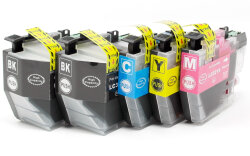 Sparset 5  kompatible Tintenpatrone ersetzt Brother LC3217 / LC3219XL  schwarz, schwarz, cyan, magenta, gelb