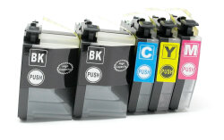 Sparset 5  kompatible Tintenpatrone ersetzt Brother LC3217 / LC3219XL  schwarz, schwarz, cyan, magenta, gelb