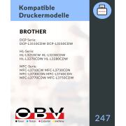Kompatibel TN247 OBV Toner ersetzt Brother 247 TN247BK für HL-L3210CW DCP-L3550CDW HL-L3230CDW MFC-L3770CDW MF-CL3750CDW - schwarz 3000 Seiten