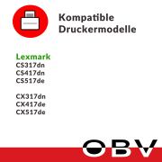 Kompatibel OBV Toner für Lexmark 71B20C0 für Lexmark CS317dn CS417dn CS517de CX317dn CX417de CX517de - 2300 Seiten cyan