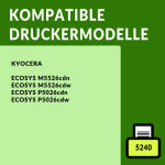 Kompatibel 5x OBV Toner ersetzt Kyocera TK-5240 für M5526cdn M5526cdw P5026cdn P5026cdw - 2x schwarz, je 1x cyan, magenta, gelb