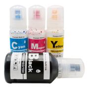 4-er Sparset Nachfülltinte kompatibel für Epson 102 – EcoTank ET-15000 ET-2750 (1x Schwarz, 1x Cyan, 1x Magenta, 1x Gelb)