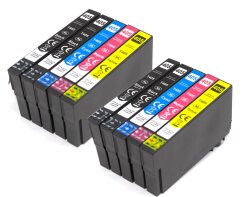 Kompatibel 10x OBV Tintenpatrone ersetzt Epson 405 XL f&uuml;r Workforce Pro WF-3820 WF-3825 WF-4820 WF-4825 WF-4830 WF-7830 WF-7835 WF-7840 - schwarz, cyan, magenta, gelb