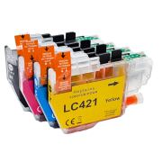 Kompatibel Druckerpatronen Set ersetzt Brother LC-421VAL LC-421 – 4 Farben – für Brother DCP-J1050DW J1140DW J1800DW MFC-J1010DW