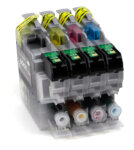 Kompatibel 4x Druckerpatrone ersetzt Brother LC-421 für Brother LC-421VAL / DCP-J1050DW DCP-J1140DW DCP-J1800DW MFC-J1010DW - schwarz, cyan, magenta, gelb