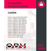 Kompatibel OBV Toner ersetzt Canon 055 H 3018C002 für Canon LBP 662Cdw 663Cdw 664Cx MF 741Cdw 742Cdw 743Cdw 744Cdw 745Cdw 746Cx mit Chip ohne Füllstandsanzeige - cyan 5900 Seiten