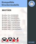 Kompatibel OBV Toner ersetzt Brother 821XXL TN-821XXLM für Brother HL- L9430 L9470 L9630 L9635 L9670 - magenta