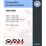 OBV kompatible Druckerpatrone für Brother LC426XLC Cyan für MFC-J4340DW & MFC-J4540DW