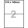 Etiketten weiß selbstklebend 100 Blatt - 200 Etiketten 210 x 148  mm