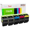 5er Sparset Toner kompatibel für Lexmark 71B20 – CS317dn CX317dn (2x Schwarz, 1x Cyan, Magenta, Gelb)