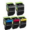 5er Sparset Toner kompatibel für Lexmark 71B20 – CS317dn CX317dn (2x Schwarz, 1x Cyan, Magenta, Gelb)