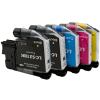 5er Sparset Druckerpatronen kompatibel für Brother LC-521 – DCP-J1260w DCP-J1310dw DCP-J1360dw DCP-J1460dw (2x Schwarz, 1x Cyan, Magenta, Gelb)