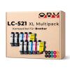 10er Sparset Druckerpatronen kompatibel für Brother LC-521 – DCP-J1260w DCP-J1310dw (4x Schwarz, 2x Cyan, 2x Magenta, 2x Gelb)