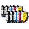 10er Sparset Druckerpatronen kompatibel für Brother LC-521 – DCP-J1260w DCP-J1310dw (4x Schwarz, 2x Cyan, 2x Magenta, 2x Gelb)