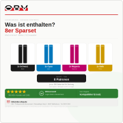 8er Sparset Druckerpatronen kompatibel für Brother LC-521 – DCP-J1260w DCP-J1310dw (2x Schwarz, 2x Cyan, 2x Magenta, 2x Gelb)