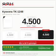 3er Sparpack Toner kompatibel für Kyocera TK-1248 – MA2001/PA2001 Schwarz ca. 4.500 Seiten gesamt