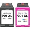 2-er Sparset Druckerpatronen kompatibel für HP 901XL + 901 – OfficeJet 4500 OfficeJet J4680 (1x Schwarz, 1x Farbig)