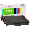 4er Sparset Toner kompatibel für HP 220X – Color LaserJet Pro 4202dn 4202dw MFP 4302dw (je 1x Schwarz, Cyan, Magenta, Gelb)
