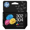 HP 302/304 B7RT6AE Tintenpatrone Farbig – Original, ca. 100 Seiten