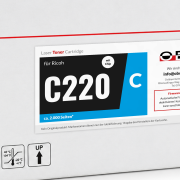 Toner kompatibel f&uuml;r Ricoh 406097 Cyan &ndash;...